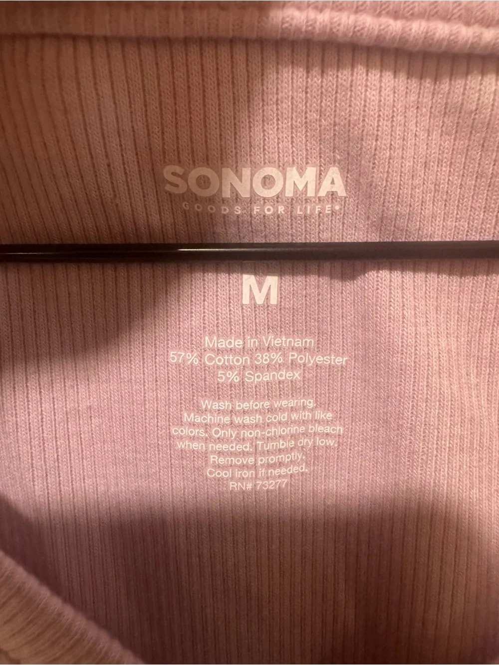 SONOMA Soft Lavender Ribbed Henley Long-Sleeve Top Size M - Picture 5 of 5